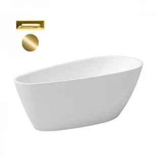 Besco Wanna Wolnostojąca Goya A-line 160 w zestawie maskownica syfonu z przelewem złota - Wanny - miniaturka - grafika 2