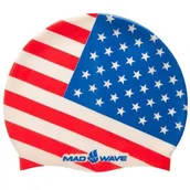 Pływanie - Mad Wave usa swim cap niebieski/czerwony - miniaturka - grafika 1