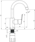 Baterie umywalkowe - Deante Arnika Nero Bateria umywalkowa czarna BQAN24M - miniaturka - grafika 1
