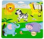 Układanki dla dzieci - Eitech GmbH Viga Toys - puzzle tematyczne - dzikie zwierzęta - miniaturka - grafika 1