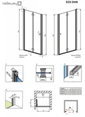 Ścianki i drzwi prysznicowe - Radaway Eos DWB 90 Drzwi prysznicowe 90x197 cm wersja prawa profile chrom szkło przejrzyste z powłoką EasyClean 37803-01-01NR - miniaturka - grafika 1