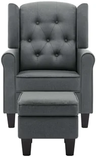 vidaXL Fotel z podnóżkiem, jasnoszary, tapicerowany tkaniną - Fotele - miniaturka - grafika 4