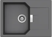 Zlewozmywaki - Schock Manhattan D-100S Zlewozmywak granitowy 1-komorowy 69x51 cm wpuszczany z ociekaczem Cristalite ciemnoszary croma MAN-D100SCRO - miniaturka - grafika 1