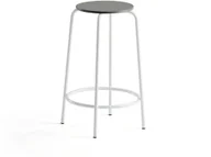 Taborety i hokery - AJ Produkty Stołek barowy TIMMY, rama biały, siedzisko ciemnoszary, 630 mm - miniaturka - grafika 1