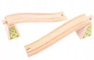 Pociągi dla dzieci - Bigjigs Toys Zestaw torów końcowych (2 szt) BJT161 - miniaturka - grafika 1