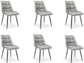 Krzesła - Signal Zestaw 6 krzeseł CHIC VELVET szare aksamitne CHICVCSZ14xx - miniaturka - grafika 1