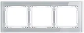 Klawisze i ramki - Karlik Deco szary/biały ramka efekt szkła 3-krotna 15-0-DRS-3 15-0-DRS-3 - miniaturka - grafika 1