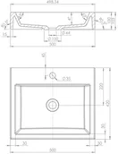 Umywalki - Omnires Marble+ Thasos Umywalka nablatowa 50x42x10,3 cm biała THASOS500BP - miniaturka - grafika 1