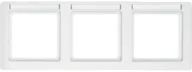 Klawisze i ramki - Hager Polo sp. z o.o. Ramka 3-krotna pozioma z polem opisowym śnieżnobiały aksamit Q.1 10236019 - miniaturka - grafika 1