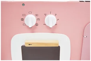 Mamabrum Drewniana kuchnia retro z fartuszkiem i akcesoriami - różowa WOODEN KITCHEN 291 - Zabawki AGD - miniaturka - grafika 12