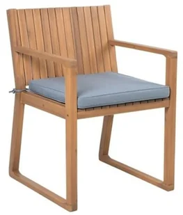 Beliani Zestaw ogrodowy drewniany stół i 8 krzeseł z poduszkami niebieskimi SA - Meble ogrodowe - miniaturka - grafika 4