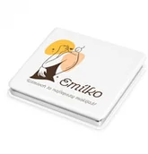 Lusterka do makijażu - Murrano Lusterko kwadratowe z grawerem uśmiech to LSTR-KW-007 - miniaturka - grafika 1