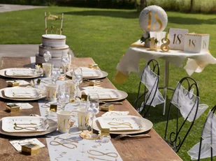 Santex Bieżnik "18 urodziny złote biały" SANTEX 500 x 30 cm SX6158-18 - Gadżety dla niej i dla niego - miniaturka - grafika 8