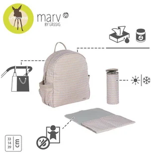 Lassig Marv Plecak Backpack Mesh beige 4103006305 - Torby i organizery dla mam - miniaturka - grafika 3