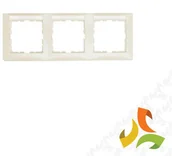 Klawisze i ramki - Hager BERKER B.KWADRAT Ramka 3 potrójna pozioma z polem opisowym krem połysk 10238912 10238912/HAG - miniaturka - grafika 1