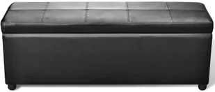 vidaXL Duga drewniana awka ze skrzyni czarna - Stoły - miniaturka - grafika 9