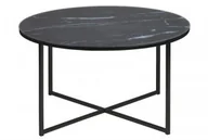 Ławy i stoliki kawowe - D2.Design Stolik kawowy Alisma okrągły czarny/marm ur 127109 - miniaturka - grafika 1