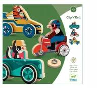 Układanki dla dzieci - Djeco Układanka Auta Clip'n'Roll klipsy motoryka - miniaturka - grafika 1