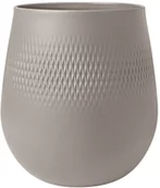 Wazony i flakony - Villeroy & Boch Duży wazon CARRÉ z kolekcji MANUFACTURE COLLIER TAUPE - miniaturka - grafika 1