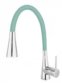 Baterie kuchenne - Ferro Bateria ZUMBA II zlew stojąca z elastyczną wylewką, miętowa BZA42M - miniaturka - grafika 1