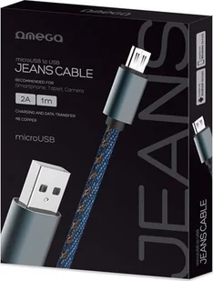 Omega JEANS CABLE MICRO USB TO USB 2A 118 COPPER 1M BOX BLUE PL8999 - Kable USB Omega JEANS CABLE MICRO USB TO USB 2A 118 COPPER 1M BOX BLUE PL8999 - Kable USB - miniaturka - grafika 3
