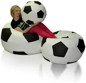 Fotele i pufy dla dzieci - Pufy Polskie Zestaw Pufy Football XXXL 3957 - miniaturka - grafika 1