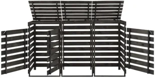 VidaXL Lumarko Osłona na 3 kosze na śmieci, 210x75x121 cm, malowana sosna 315412 VidaXL - Kosze na śmieci - miniaturka - grafika 6