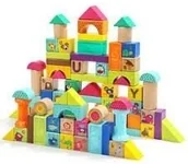 Klocki - Brimarex Klocki drewniane i gumowe TOP BRIGHT 80 elementów 1898487 - miniaturka - grafika 1