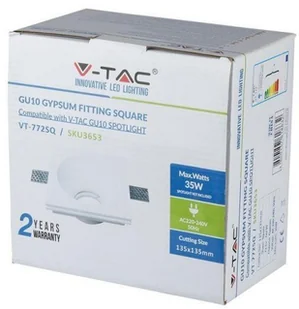 v-tac Oprawa Oczko V-TAC GIPS GU10 Wpuszczana Okrągła 132x132 Biała VT-772 - Oprawy, klosze i abażury - miniaturka - grafika 6