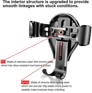 Baseus uchwyt samochodowy Osculum grawitacyjny czarno-czerwony SUYL-XP09 - Uchwyty samochodowe do telefonów - miniaturka - grafika 2