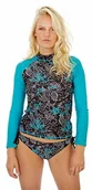 Koszulki sportowe damskie - Beco Beco damska koszulka kąpielowa, koszulka surfingowa, z długim rękawem, czarna/kolorowa, M 5719 - miniaturka - grafika 1