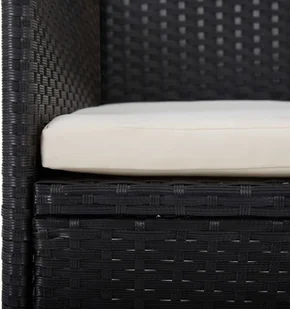 vidaXL 5-częściowy zestaw mebli ogrodowych czarny polirattan i akacja 3058322 - Meble ogrodowe - miniaturka - grafika 10