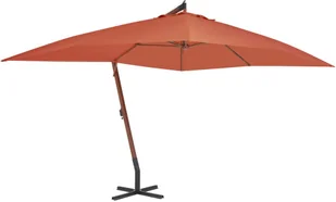 vidaXL Wiszący parasol z drewnianym słupkiem, 400 x 300 cm, terakotowy - Parasole ogrodowe - miniaturka - grafika 2