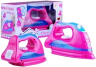 Zabawki AGD - Lean Toys Różowe żelazko świeci gra para wodna małe AGD - miniaturka - grafika 1