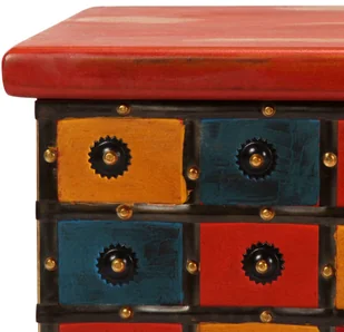 vidaXL Skrzynia czerwona, 110 x 40 x 40 cm, lite drewno akacjowe - Inne meble do salonu - miniaturka - grafika 7