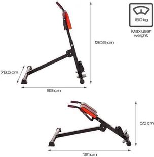 Ławeczka Rzymska Podparcie Nóg Prostowanie Pleców - Ławki treningowe - miniaturka - grafika 8