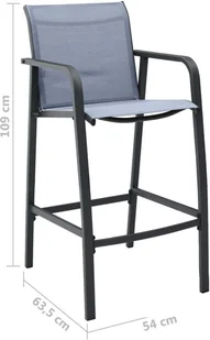 vidaXL 9-cz zestaw mebli barowych do ogrodu czarno-szary 3073583 - Pozostałe meble ogrodowe - miniaturka - grafika 5