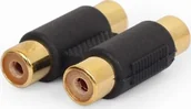 Złącza, przejściówki, adaptery - Gembird Kabel RCA Cinch x2 RCA Cinch x2 0.1m czarny A-2RCAFF-01 A-2RCAFF-01 - miniaturka - grafika 1
