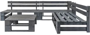 vidaXL 4-cz. zestaw wypoczynkowy do ogrodu, palety z drewna FSC, szare - Meble ogrodowe - miniaturka - grafika 2