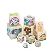 Klocki - Janod Piramida wieża 10 kostek Zwierzęta 1858 - miniaturka - grafika 1