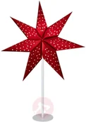 Ozdoby bożonarodzeniowe - Markslojd Stojąca gwiazda Clara, aksamit, czerwono-biała - miniaturka - grafika 1