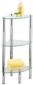 Półki łazienkowe - Wenko 15850100 regał narożny Regał regał łazienkowy yago z 3 szklanymi półkami , stal, 30 x 74 x 30 cm, chrom 15850100 - miniaturka - grafika 1