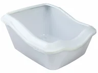 Kuwety dla kotów - Trixie Cleany Cat kuweta z szerokim rantem Biała - miniaturka - grafika 1