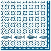 Folia, papier śniadaniowy, serwetki - Nuova R2S Easy life PAPIEROWE SERWETKI Morski Ornamenty z rybami 414 SEAH - miniaturka - grafika 1