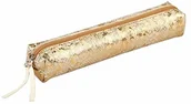 Pojemniki biurowe - Clairefontaine Clairefontaine 410021C - skórzany wąski piórnik ze skóry 'Céleste' 4 x 2,5 x 19,5 cm - złoty 410021C - miniaturka - grafika 1