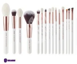 Jessup 15 sztuk Pearl Biały/różowo-złoty Professional Make-Up-zestaw pędzli do makijażu pędzel zestaw narzędzi Foundation puder Definer Shader Liner t222 PW25-222 - Pędzle do makijażu - miniaturka - grafika 2