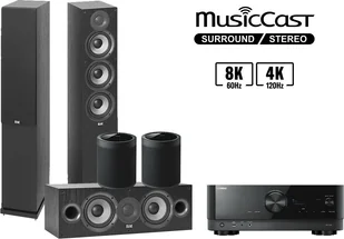Kino domowe Yamaha RX-V6A + Debut 2.0 F5.2 + Debut 2.0 C5.2 + 2 x MusicCast 20 Czarny - Kino domowe - miniaturka - grafika 2