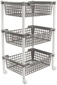 Pudła i pojemniki do przechowywania - Orion Wózek, regał, organizer, szafka, koszyk 3-poziomowy, kuchenny, łazienkowy, na kółkach, do kuchni, łazienki, kuchenny 812607 - miniaturka - grafika 1