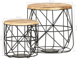 vidaXL Stoliki kawowe, 2 szt., lite drewno mango 8719883826806 - Stoły - miniaturka - grafika 6