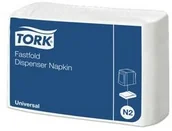 Folia, papier śniadaniowy, serwetki - Tork Serwetki dyspenserowe 1w celuloza 25x30 cm kolor biały 10800 szt system N2 10933 - miniaturka - grafika 1